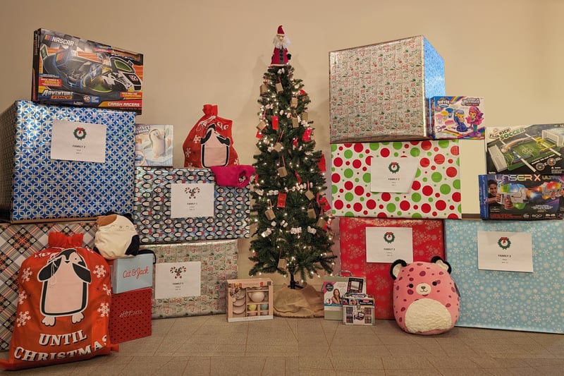 BOX employees collect gives for the Boys & Girls Clubs Giving Tree Program